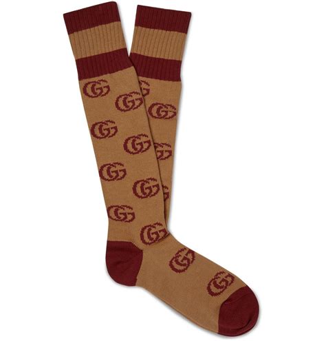 gucci brown socks mens authentic|Gucci over knee socks.